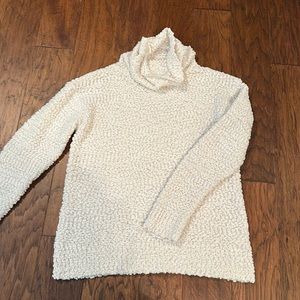 Boutique Cream Popcorn Turtleneck Sweater